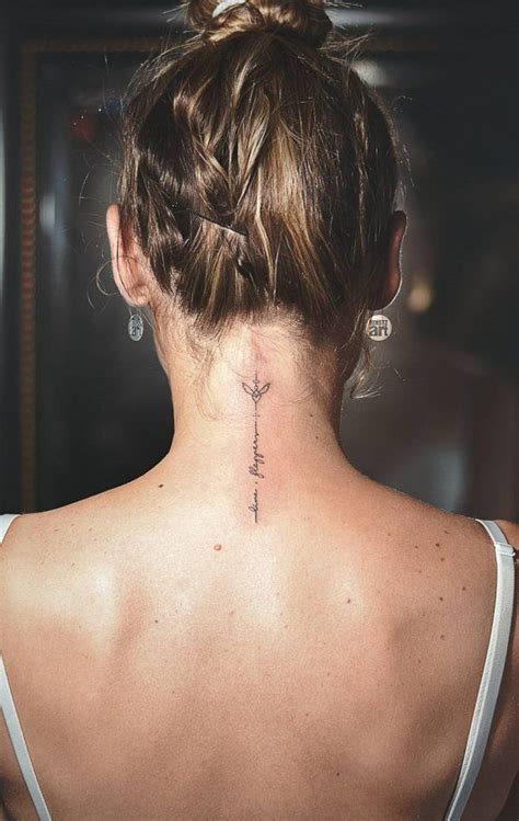 ladies tattoos on back of neck|back neck tattoo for girls.